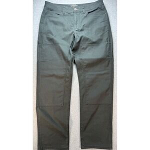 REI Co-op Trailsmith Pants Men 36x32 Dark Grey Canvas Double Knee Workwear 36x31